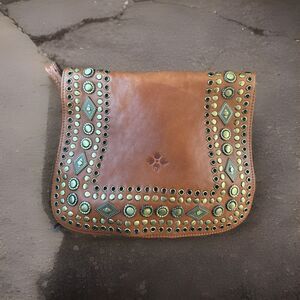 Patricia Nash Studded Brown Shoulder Bag